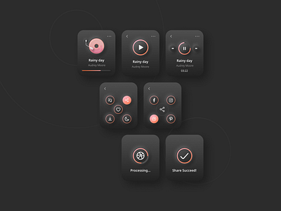 Streaming music app - Sharing function ai app dark mode figma icon music app smartwatch streaming app ui uichallenge vector