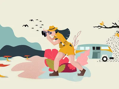 AFRICA africa african animals flatillustration forest illustrator lady left safari something vacation
