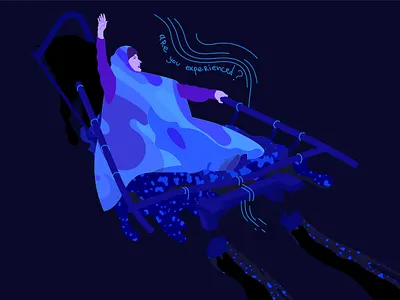 Vector illustration 2020 adobe illustrator blue fluid glitch hendrix illustration lsd night trip vector wavy