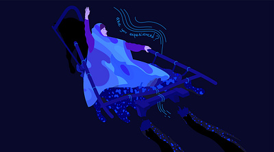 Vector illustration 2020 adobe illustrator blue fluid glitch hendrix illustration lsd night trip vector wavy