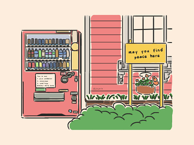 Vending Machine design facade find peace flat illustration homey house illustration japan japan house vending machine