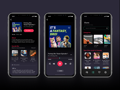 Podcast app prototipe app ui ux