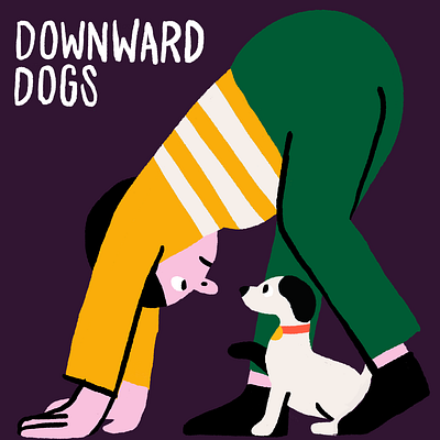 Downward dog character character design design downwarddog illustration yoga