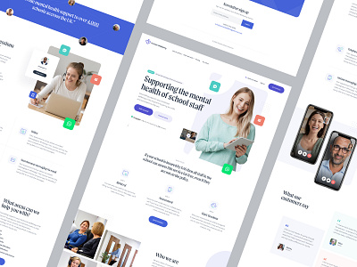 Schools Wellbeing app hero homepage landing page sketch testimonials ui ux web design wellbeing