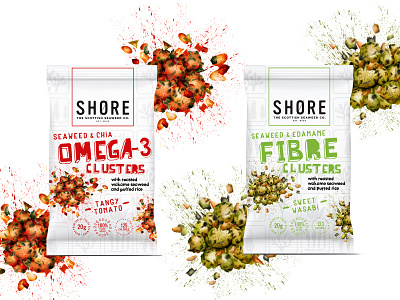 Seaweed Clusters range food illustration packaging2 design food illustration healthy eating packaging packaging illustration snacks watercolour illustration