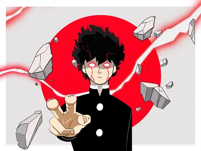 Mob Psycho 100 anime character character design debut design fan art fanart fantasy illustration uxui vector vector art
