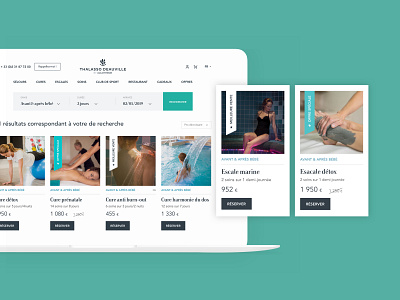 Thalasso Deauville Produit design filters inspiration menu price product reserve search spa ui ux web design well being