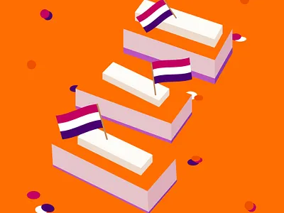 Koningsdag 2020 - Tompouce design flat design holland illustration kingsday negative space tompouce