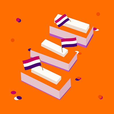 Koningsdag 2020 - Tompouce design flat design holland illustration kingsday negative space tompouce