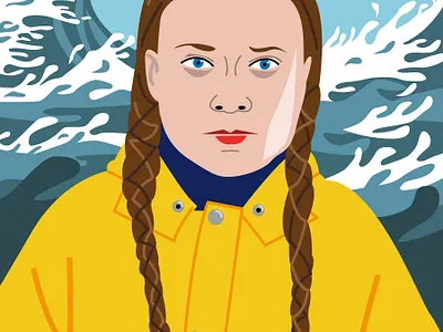 Greta Thunberg illustration people portrait vector