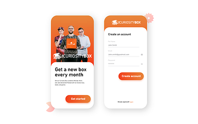 CuriosityBox Signup 001 animation app daily ui daily ui 001 dailyui dailyui 001 design login sign up signup ui ux