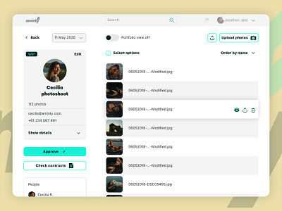 Aminty - Details aminty contract gallery legal photographer photography release uidesign uiux