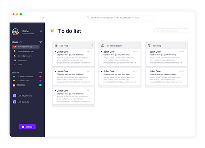 Mail app - Kanban view board kanban saas userinterface webapp