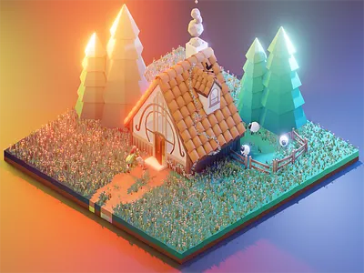 Return to Origin animation design house illustration illustrator isometric isometric design isometric illustration isometricart lighting lowpoly lowpoly3d lowpolyart lowpolygon minimal origin vector web