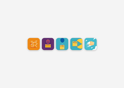 Icons for Package tracker app app branding design flat icon ui ux web