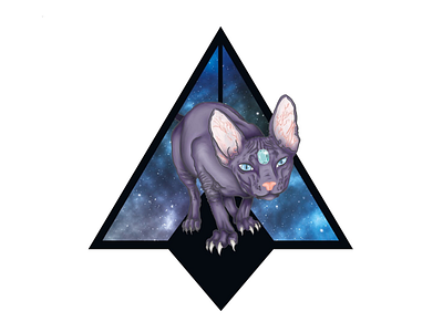 Sphinx alien cat diamond feline galaxy illustration sphinx