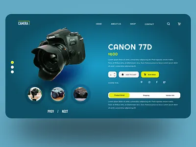 Landing page canon camera shop adobe xd adobexd camera design landing page landingpage uidesign web website websites
