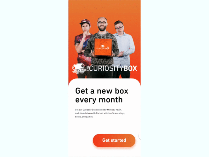 CuriosityBox micro-interaction 001 animation app daily ui daily ui 001 dailyui dailyui 001 login micro interaction microinteraction sign up ux