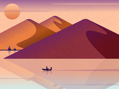 Sand Dune Boatride boatride clean gradient illustration kovalev modern nicholas sand dunes simple texture vector