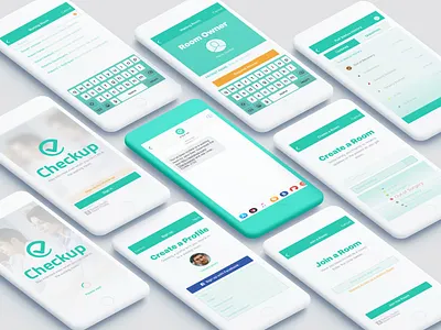 CheckupApp app branding design flat icon logo minimal ui