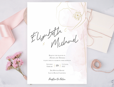 Wedding invitation card design floral floral art floral design illustration invitation invitation card poppy wedding wedding card wedding invitation wedding invite weddings