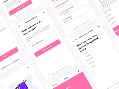 Gyniecare App UI app design flat illustrator minimal typography ui ux vector web