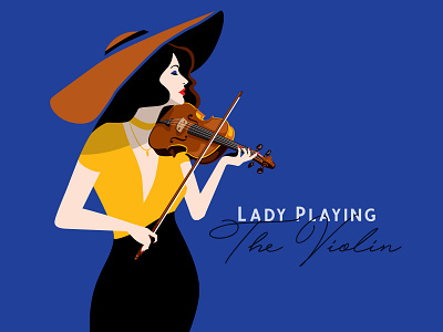 Violinist lady 2020 2020 design art artchallenge artwork blue design drawing dribbble illustration lady poster poster art poster design violin violinist women yellow