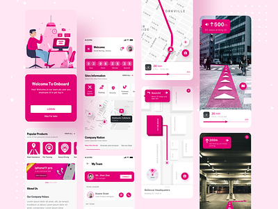 New Employee App augmentedreality dashboard employee illustration indoor map map mobiledesign ui ux