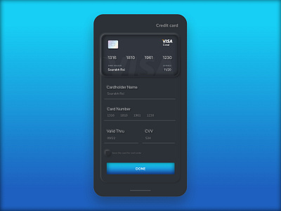 Credit Card VISA Checkout dailyUI android app creditcard design icon illustration logo minimal neomorphism sketch ux vector