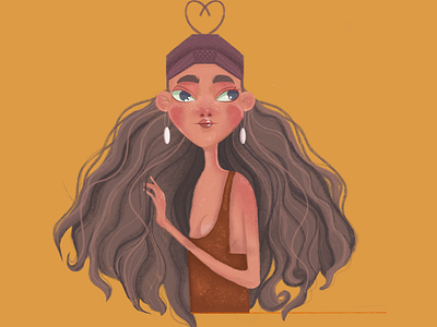 Jasmin art illustration children children book illustration design girl girl character illustration illustration art ipadproart long hair palette procreate ui