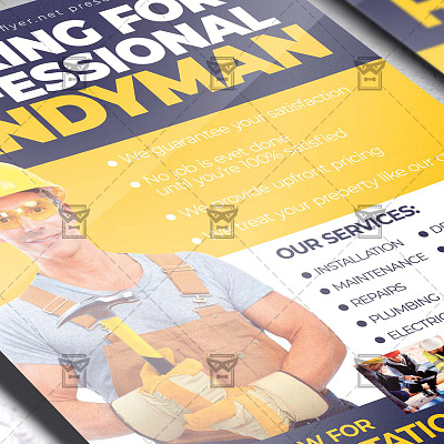 Handyman Service - Flyer PSD Template repairs service flyer