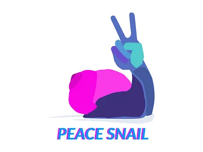 Peace Snail adobe illustrator illustration minimal vector