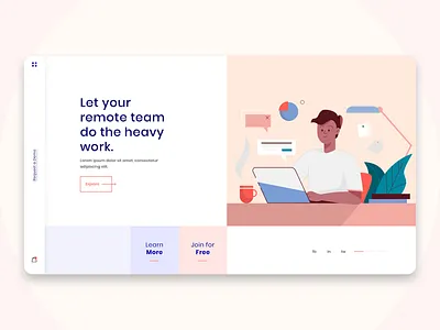 Landing page exploration illustration landing page modern remote remote work remote working team ui ui ux ux vector web web design