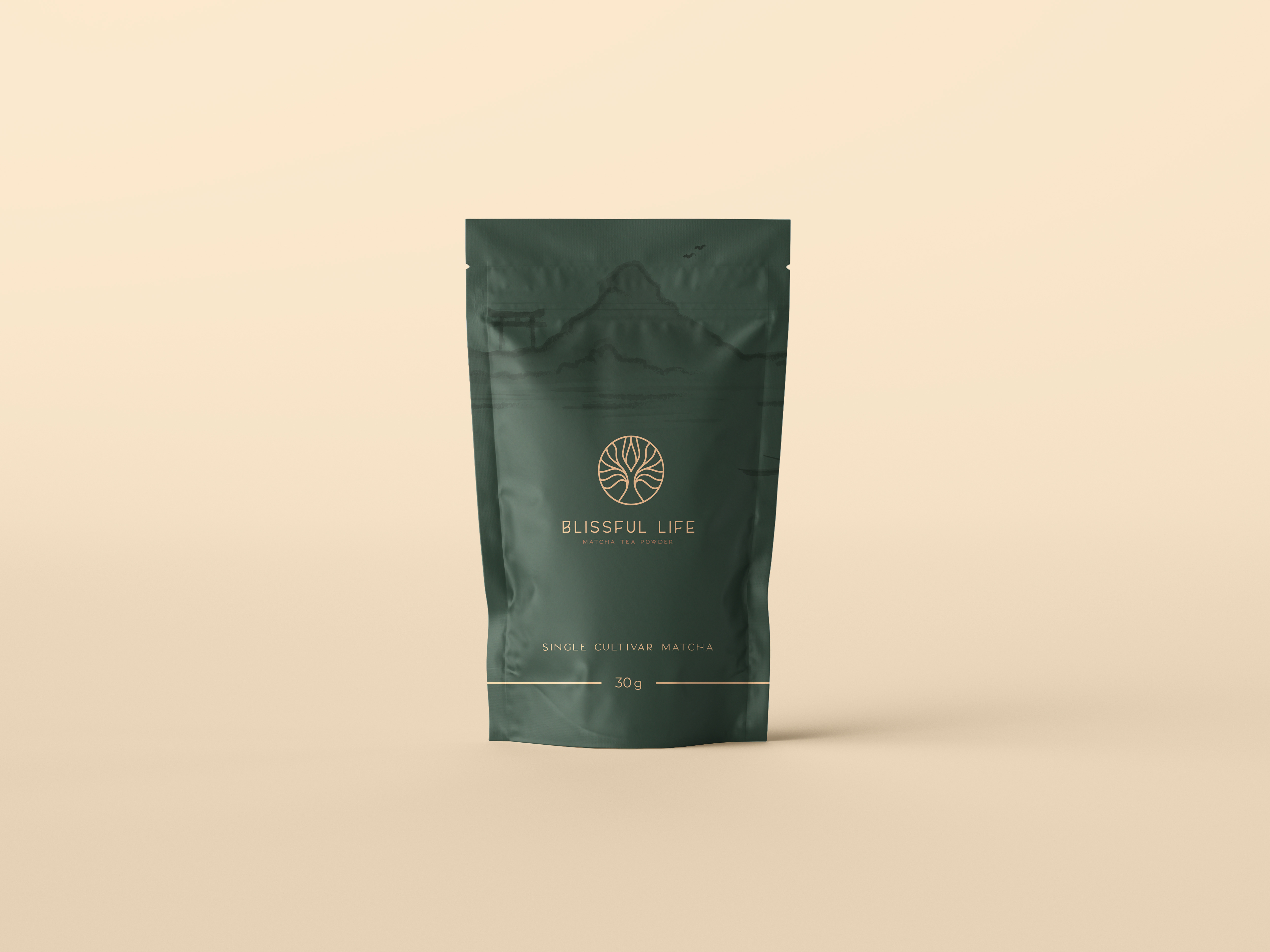Example of Matcha tea pouch bag design