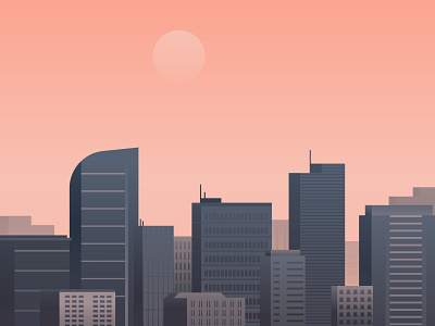 Good Morning city city illustration cityscape drawing flat gradient illustration illustrator landscape minimal morning simple