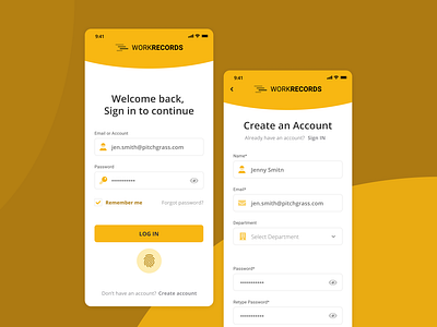 LogIn/Register Page design figma figmadesign fingerprint firstscxreen ios iphone mobile mobile ui typography ui uiux ux web application workrecord