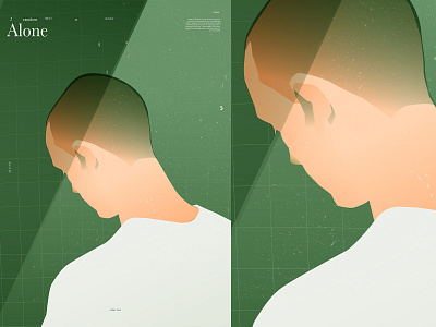 Alone abstract alone composition dust illustration laconic lines minimal mist poster poster art skinhead