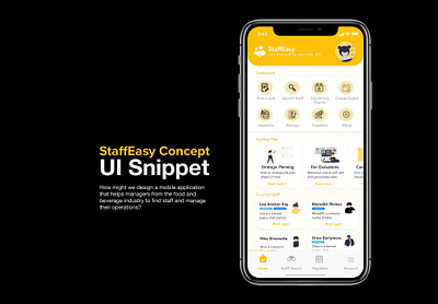 Mobile App Concept - Staffing F&B Businesses business design figma figmadesign food and drink hr hr software management mobile mobile app mobile app design mobile design mobile ui staff staffing startup ui