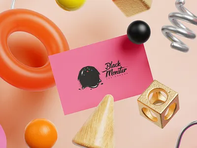 Black monster Logo aman rajwansh black monster character art character concept desi kalakaar design ice cream logo icecream illustration illustrator indian indian culture photoshop rajwansh art vector