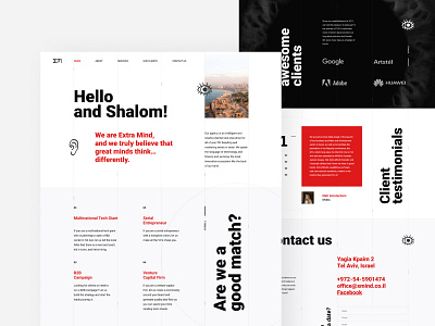 Extra Mind - Landing agency branding corporate israel landing ui website