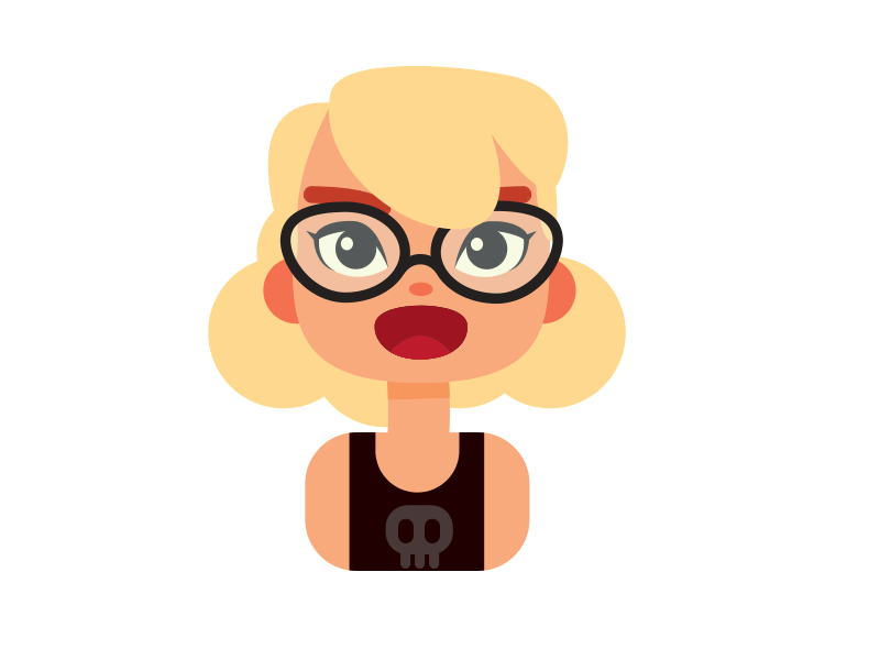 Sony Face ae aftereffects animation animation 2d cute expressions face girl glasses punk