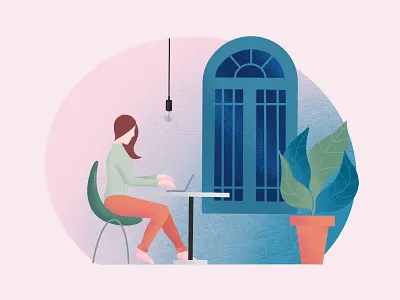 Working From Home creative design digital illustration flat design illustration procreate telework
