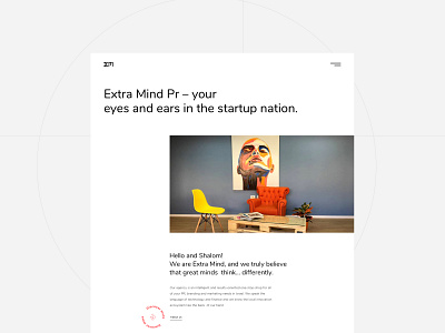 Extra Mind -Draft concept agency clean fullscreen israel landing minimal typogaphy website