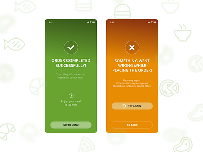 Confirmation Page design foodapp foodui mobile mobile ui mobileapp mobiledesign order sketch takeawayshoponline ui uiux ux vector yesno