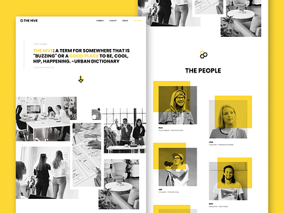 Meet the Team black white branding color color palette daily ui 147 dailyui dailyui 001 design multiply open sans people project studio team team page ux web design webdesign website design yellow