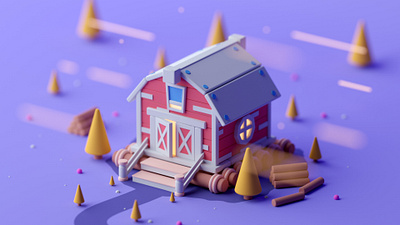 Farm 3d c4d cartoon cinema 4d game illustration isometric isometric room lowpoly octane