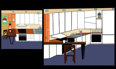 kitchen bender dining room illustration kitchen pokemon room workplace