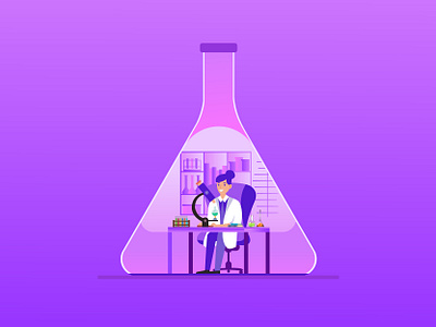 Medical Doctor Working In Research Lab adobe illustrator concept coronavirus covid19 drugs experiment health hospital illustrator lab microscope redearch science