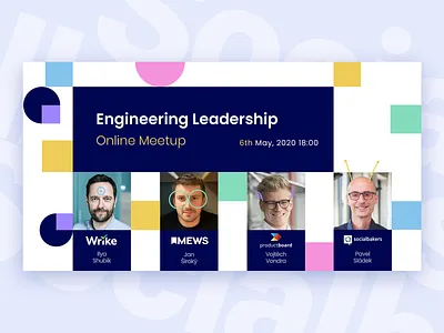 Online MeetUp add adobe banner cap design doodle dr.manhatan edna figma mantis meetup