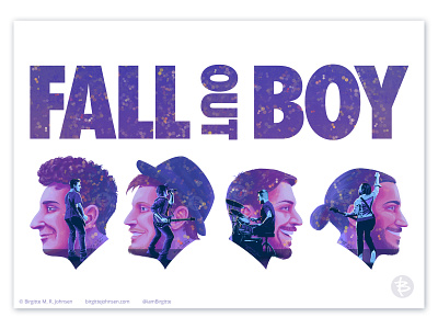 Fall Out Boy double exposure poster andy hurley art concert poster design digital illustration double exposure fall out boy illustration joe trohman limited colour palette limited colours music patrick stump pete wentz portrait portrait art portraits poster poster art poster design